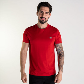Camiseta Lacoste Algodão Pima Vermelha