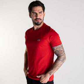 Camiseta Lacoste Algodão Pima Vermelha
