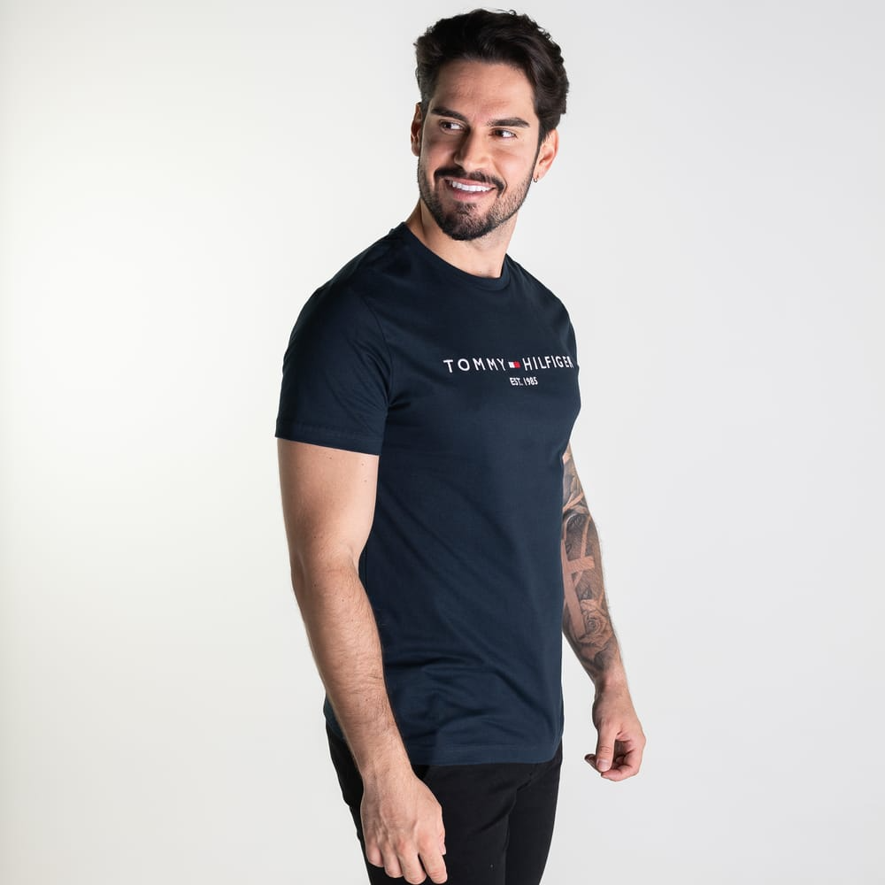 Camiseta Tommy Hilfiger 1985 Azul Petróleo